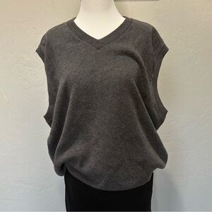 Vintage Cypress Links 100% Cotton Sweater Vest Gray V-Neck (Size 44)